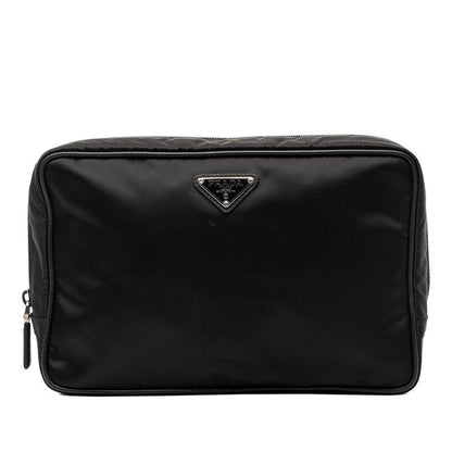 Prada Tessuto Second Bag Black Nylon Leather