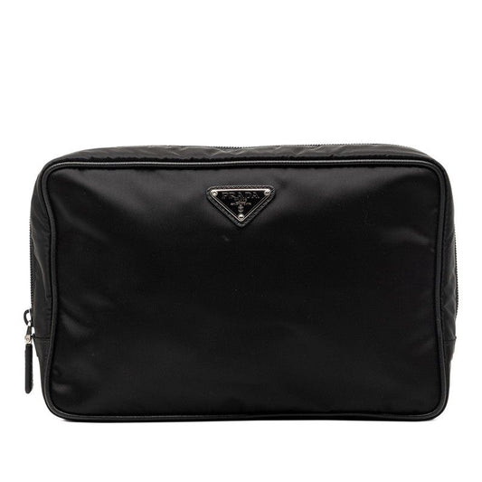 Prada Tessuto Second Bag Black Nylon Leather