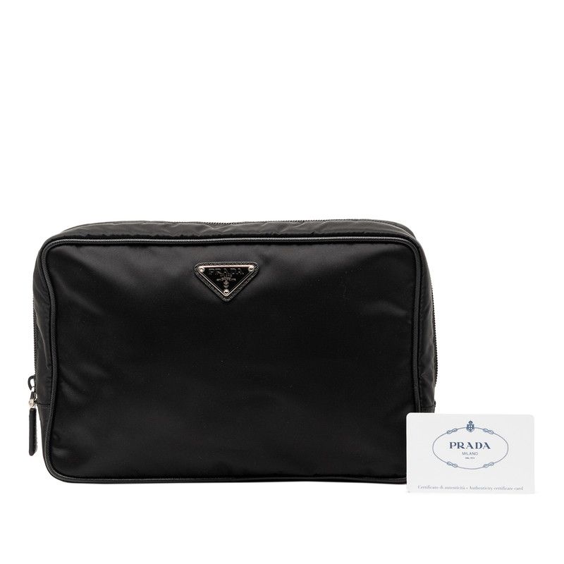 Prada Tessuto Second Bag Black Nylon Leather — view 6