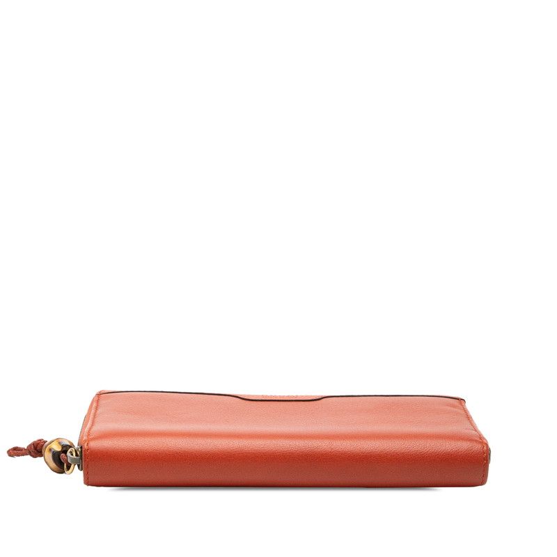 Gucci Bamboo Zip Around Wallet Orange Leather — view 3