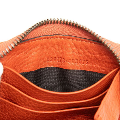 Gucci Bamboo Zip Around Wallet Orange Leather — view 6