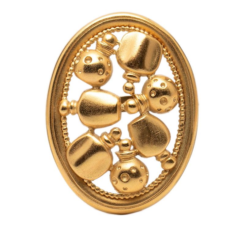 Dior Perfume Bottle Motif Brooch Gold Plated