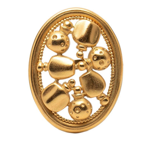 Dior Perfume Bottle Motif Brooch Gold Plated
