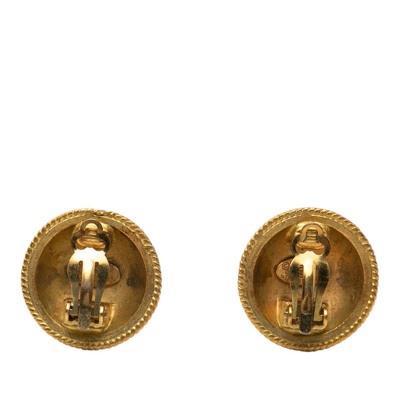 Chanel CC Logo Vintage Earrings Gold Plated — view 2
