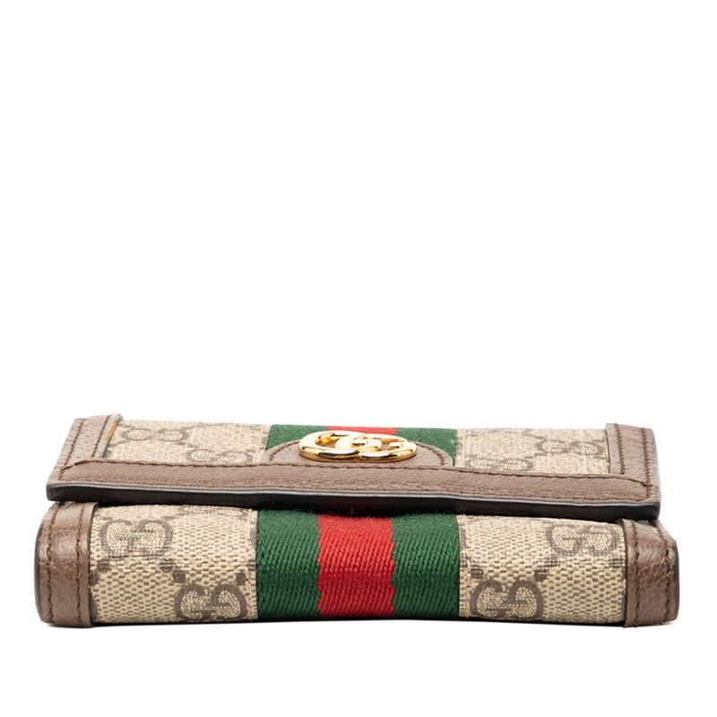 Gucci Ophidia GG Supreme Trifold Wallet Beige Multicolor Leather — view 3