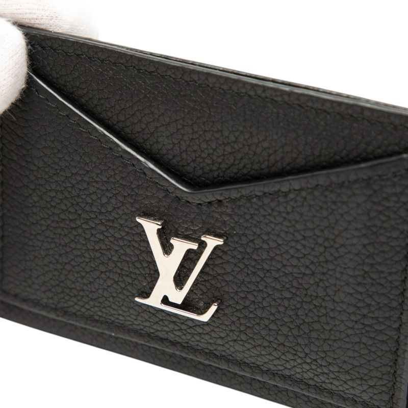 Louis Vuitton Card Holder Lockme Case Noir Black Leather — view 5
