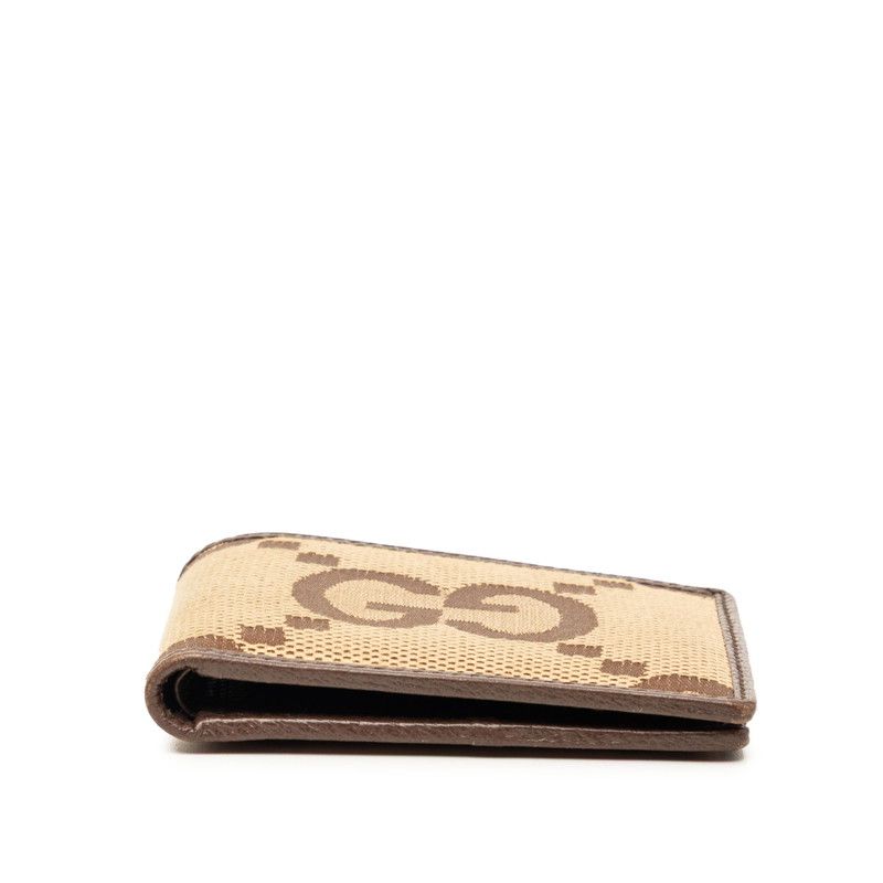 Gucci Jumbo GG Bifold Wallet Brown Canvas Leather — view 3