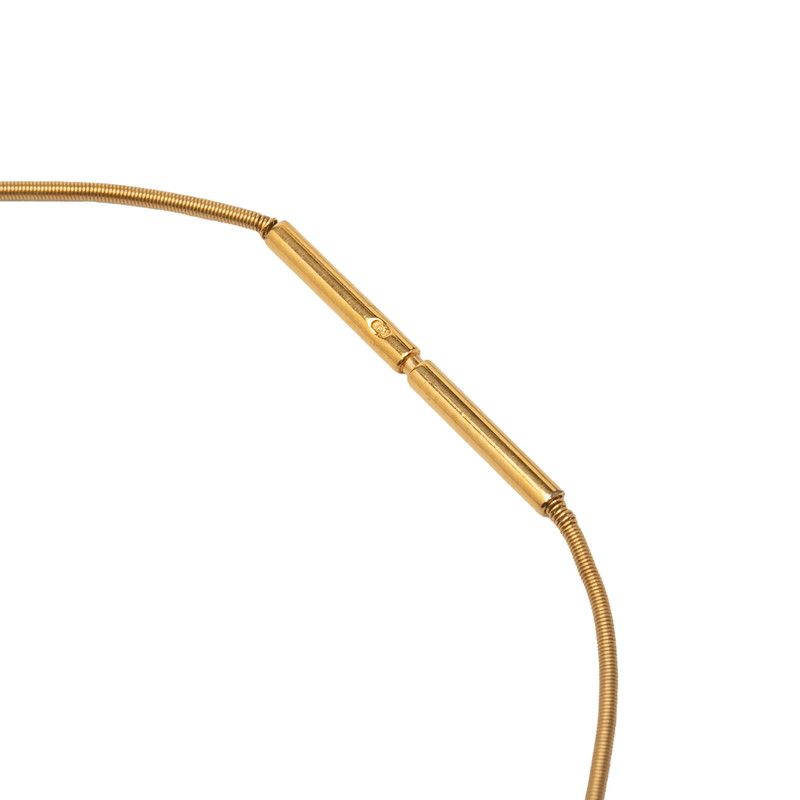 Hermes Cage de Ash Cube Necklace Gold Pink Plated Enamel — view 4