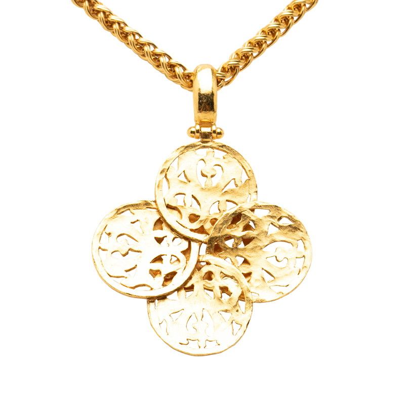 Chanel Vintage CC Logo Long Necklace Gold Plated — view 2