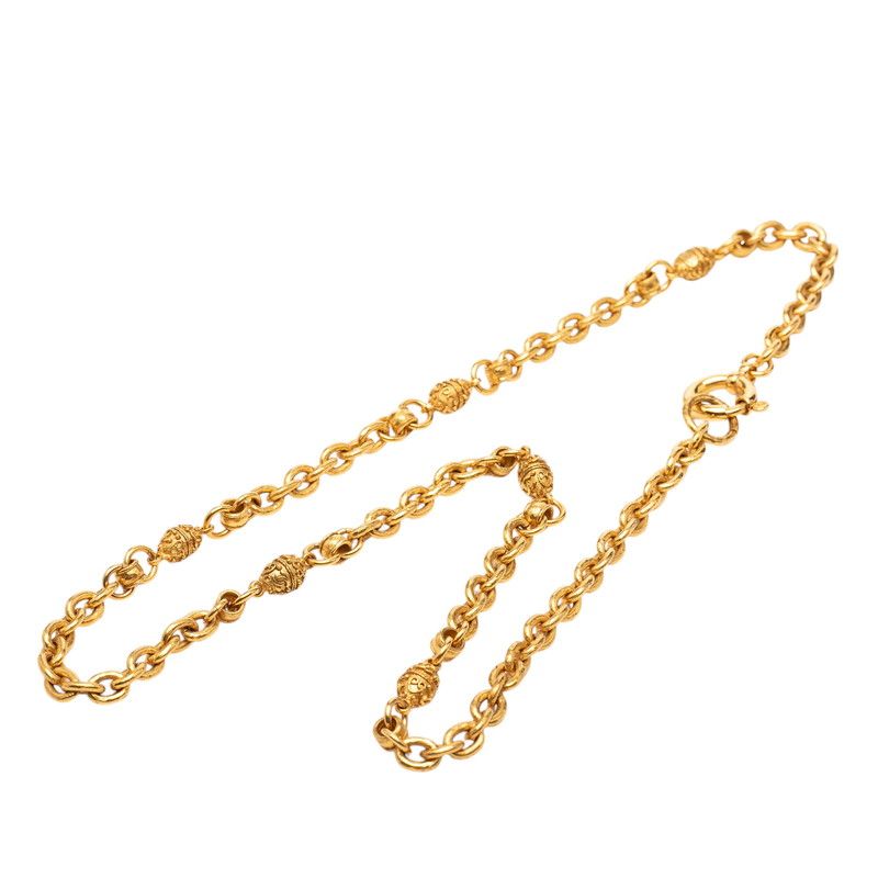 Chanel Vintage Long Necklace Gold Plated