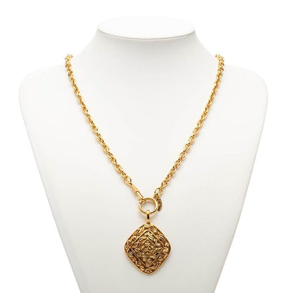 Chanel Vintage CC Logo Long Necklace Gold Plated — view 6