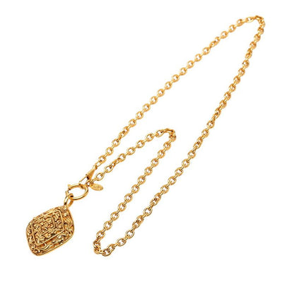 Chanel Vintage CC Logo Long Necklace Gold Plated — view 3