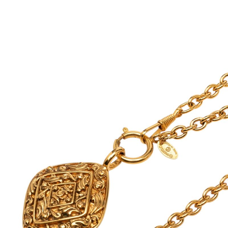 Chanel Vintage CC Logo Long Necklace Gold Plated — view 4