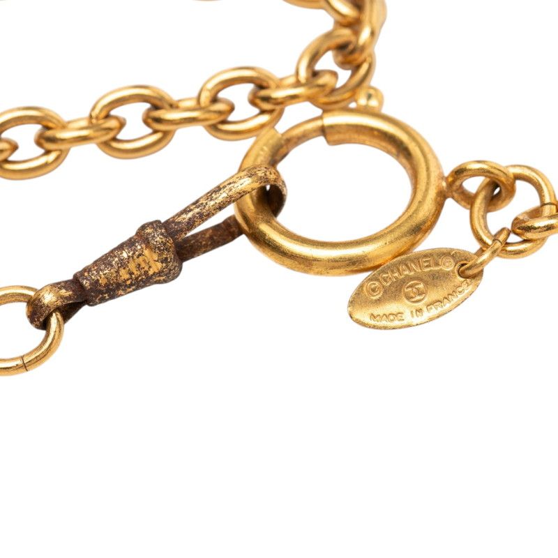 Chanel CC Logo Lion Motif Long Necklace Gold Plated — view 5