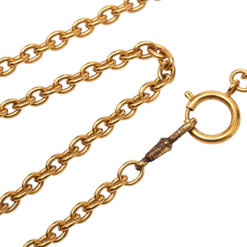 Chanel CC Logo Lion Motif Long Necklace Gold Plated — view 4