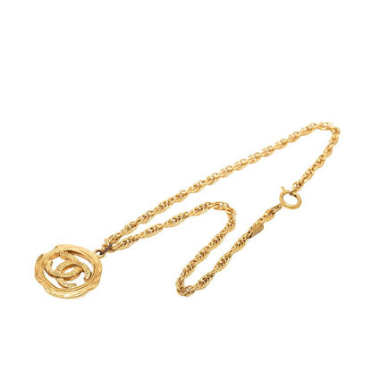 Chanel Vintage CC Logo Necklace Gold Plated — view 3