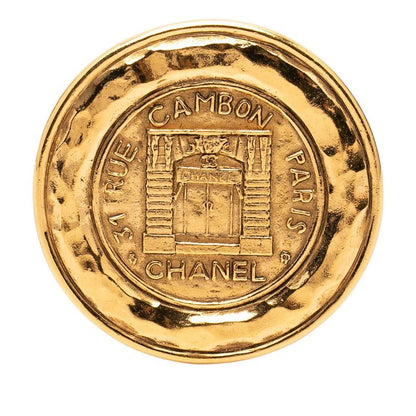 Chanel CC Logo 31 Rue Cambon Paris Brooch Gold Plated