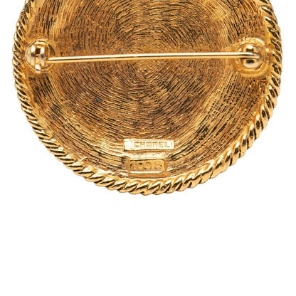 Chanel CC Logo Brooch Gold Black Plated — view 3