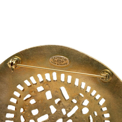 Chanel Straw Hat Motif Vintage Brooch Gold Plated — view 3