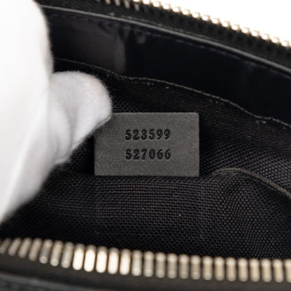 Gucci GG Supreme Crossbody Shoulder Bag Black Gray Leather — view 6