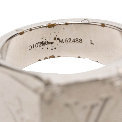 Louis Vuitton Monogram Signet Ring L Silver Metal — view 5