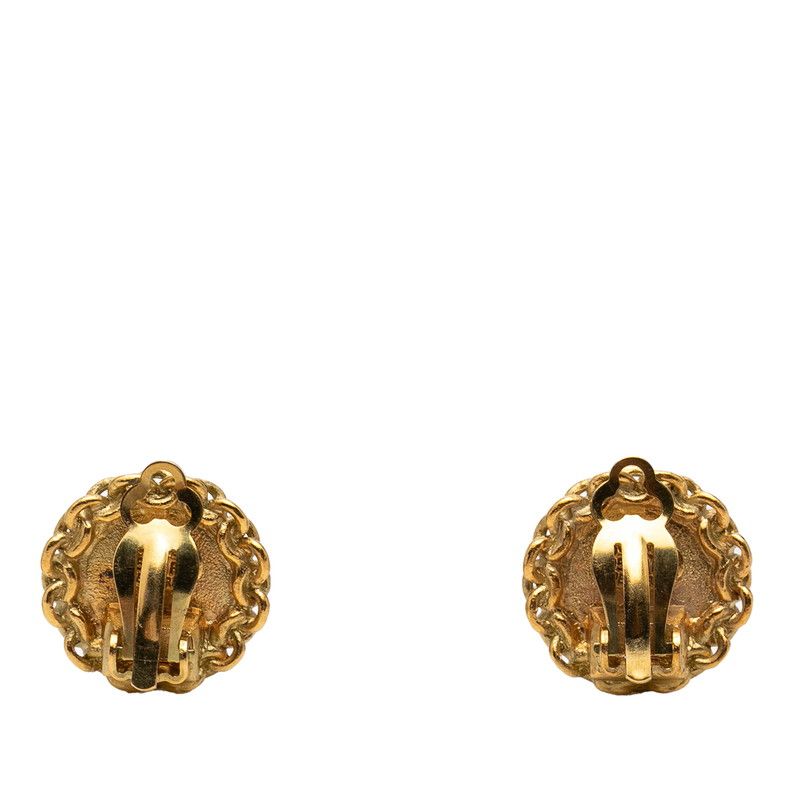 Chanel CC Logo Vintage Earrings Gold Plated — view 2