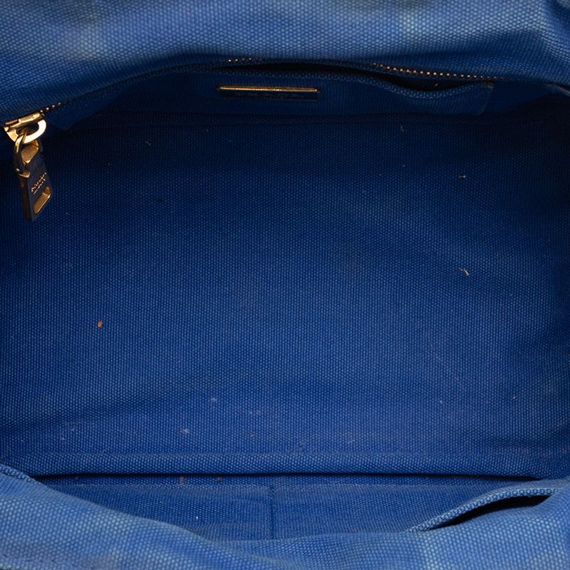 Prada Canapa Mini 2-Way Shoulder Bag Blue Green Canvas — view 4