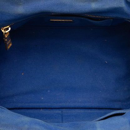 Prada Canapa Mini 2-Way Shoulder Bag Blue Green Canvas — view 4