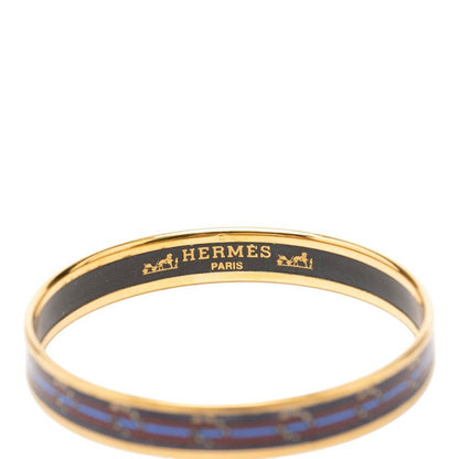 Hermes Enamel PM Cloisonne Bangle Gold Navy Plated 1- Bracelet — view 4