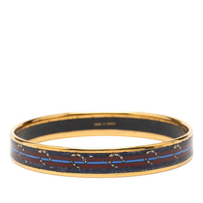Hermes Enamel PM Cloisonne Bangle Gold Navy Plated 1- Bracelet — view 3