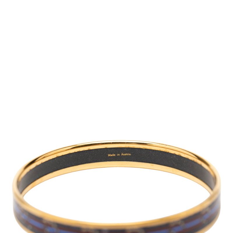 Hermes Enamel PM Cloisonne Bangle Gold Navy Plated 1- Bracelet — view 5