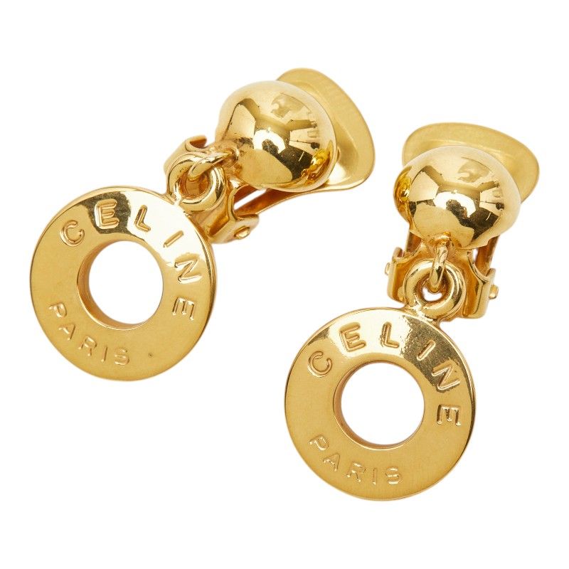 Celine Circle Logo Earrings Gold Plated