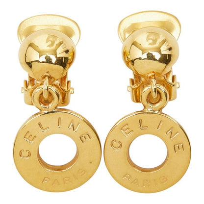 Celine Circle Logo Earrings Gold Plated — view 2
