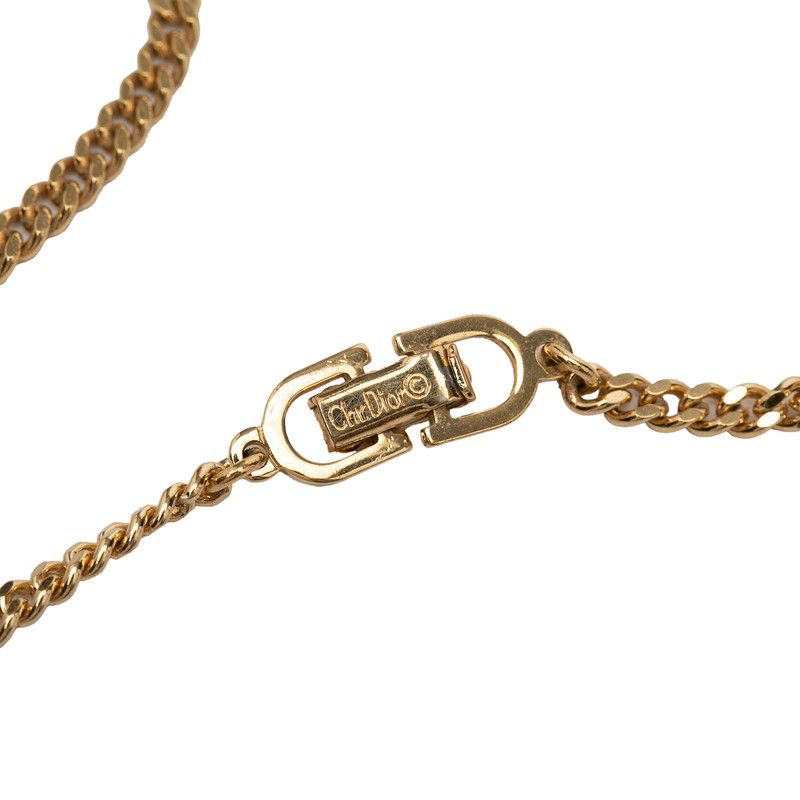 Dior CD Logo Necklace Gold Black Plated — view 5