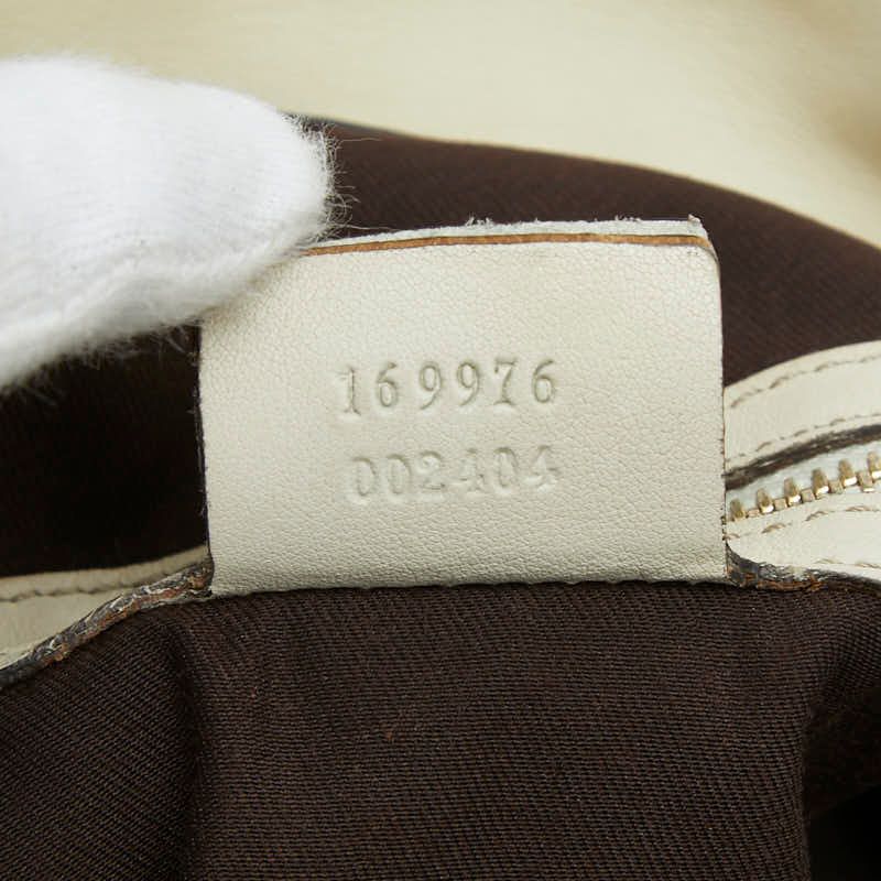 Gucci Shoulder Bag Beige Ivory Canvas Leather — view 7