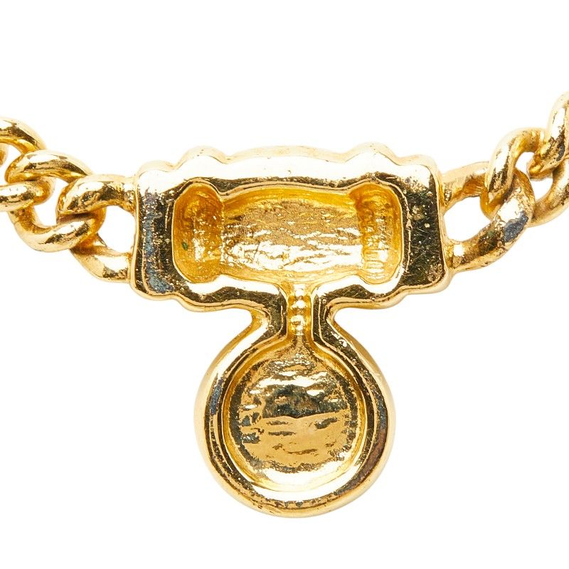 Dior Pendant Chain Necklace Gold Plated Line Stone — view 3
