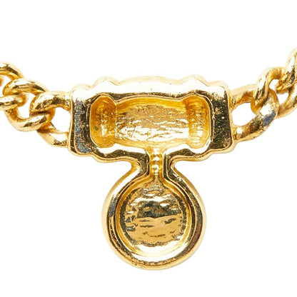 Dior Pendant Chain Necklace Gold Plated Line Stone — view 3