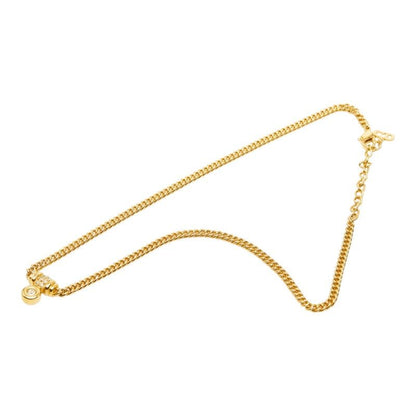 Dior Pendant Chain Necklace Gold Plated Line Stone — view 4