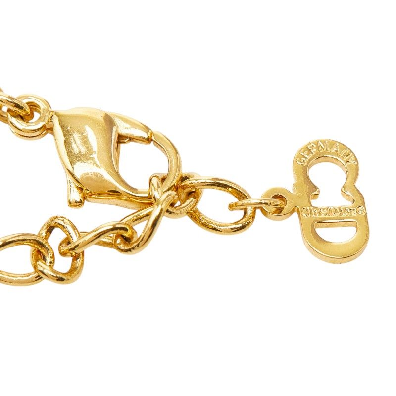 Dior Pendant Chain Necklace Gold Plated Line Stone — view 5