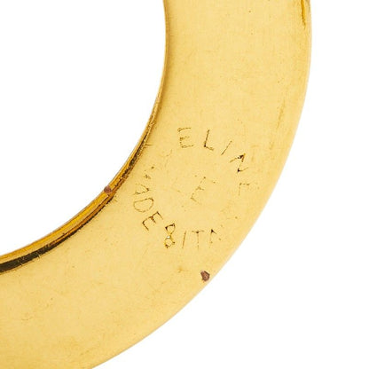 Celine Logo Circle Round Earrings Gold Plated — view 4