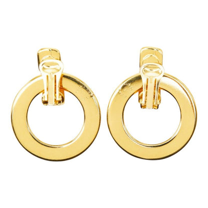 Celine Logo Circle Round Earrings Gold Plated — view 3