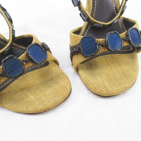 Louis Vuitton Sandals Mules 37.5 Blue Stone Like Beige — view 9