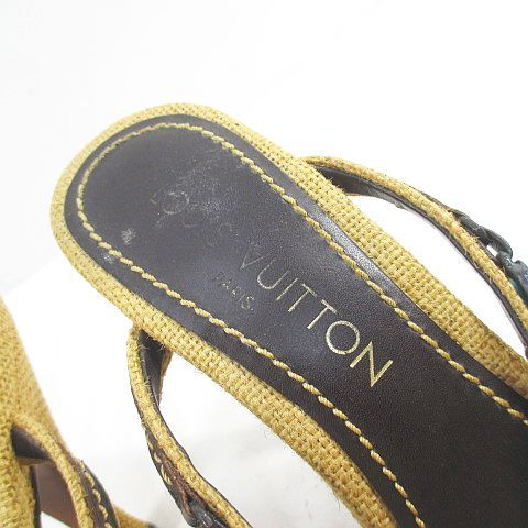 Louis Vuitton Sandals Mules 37.5 Blue Stone Like Beige — view 6