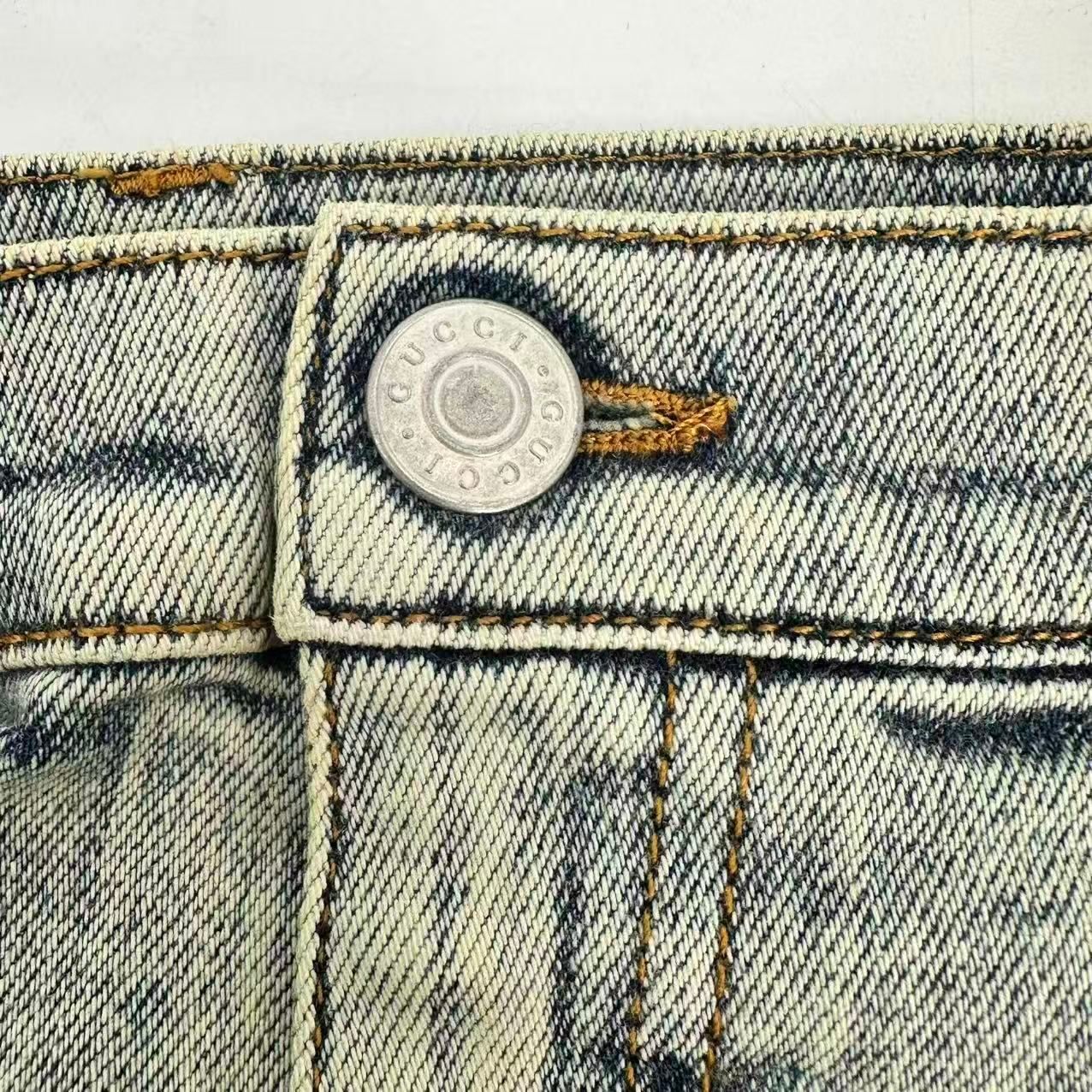 Gucci Super Denim Studded Chain Street Mode Pants Jeans — view 8