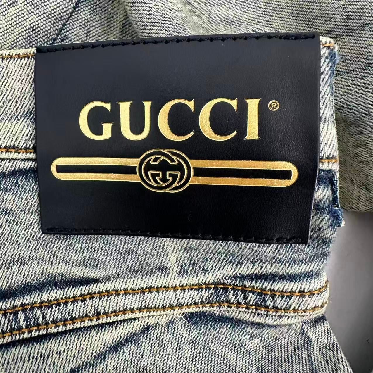 Gucci Super Denim Studded Chain Street Mode Pants Jeans — view 6