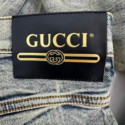 Gucci Super Denim Studded Chain Street Mode Pants Jeans — view 6