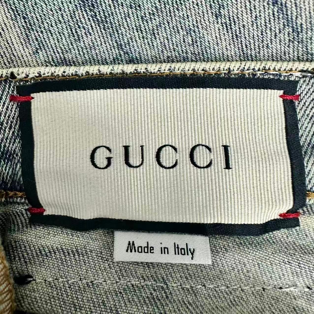 Gucci Super Denim Studded Chain Street Mode Pants Jeans — view 7