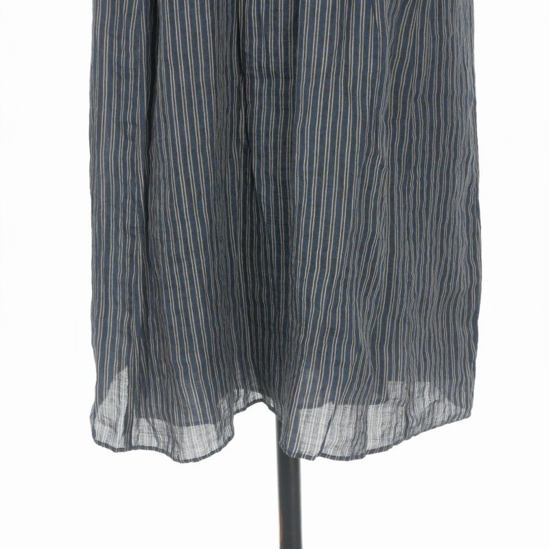 Max Mara S 'S Linen Dress Striped Decoration Sleeveless 36 Navy White — view 5