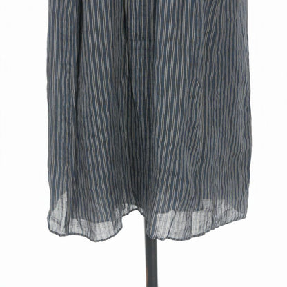 Max Mara S 'S Linen Dress Striped Decoration Sleeveless 36 Navy White — view 5