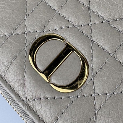 Dior Bifold Wallet Cannage Compact Beige Leather Gold — view 6
